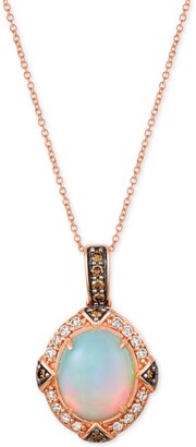 LeVian Opal (2-1/5 ct. t.w.) & Diamond (3/8 ct. t.w.) 22" Pendant Necklace in 14k Rose Gold