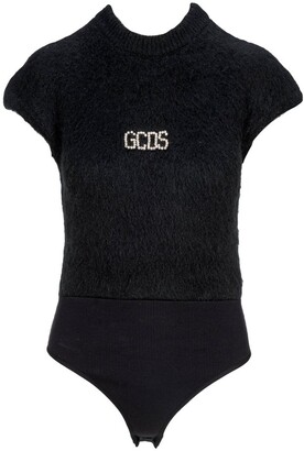 GCDS Logo Detailed Crewneck Knitted Top