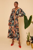 Thumbnail for your product : Little Mistress Black Floral Midi Shirt Dress