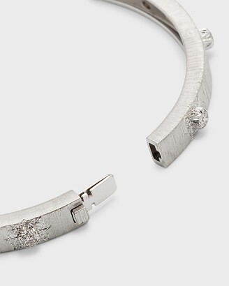 Buccellati Macri 18k White Gold Diamond Bangle Bracelet
