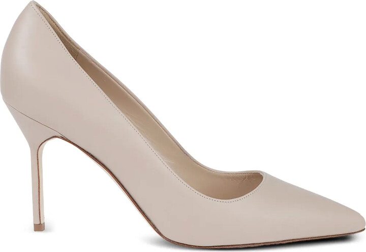 Manolo Blahnik 90mm Pointed-Toe Leather Pumps