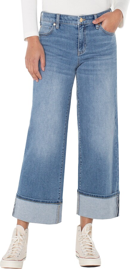 Liverpool Los Angeles Morgan High Waist Cuffed Wide Leg Jeans