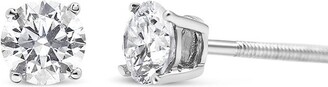 Haus of Brilliance 14K White Gold 1/2 Cttw 4-Prong Set Lab Grown Solitaire Diamond Push Back Stud Earrings - White
