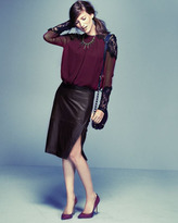 Thumbnail for your product : Alice + Olivia Danyelle Lace-Trim Top, Purple