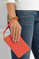 Thumbnail for your product : Tory Burch Robinson textured-leather wristlet clutch