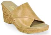 Thumbnail for your product : Footnotes Christina - Tan Leather Wedge Sandal
