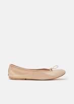 Thumbnail for your product : PORSELLI Leather Ballet Flat Nude