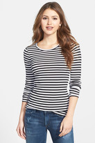 Thumbnail for your product : Caslon Long Sleeve Fine Ribbed Crewneck Tee (Petite)