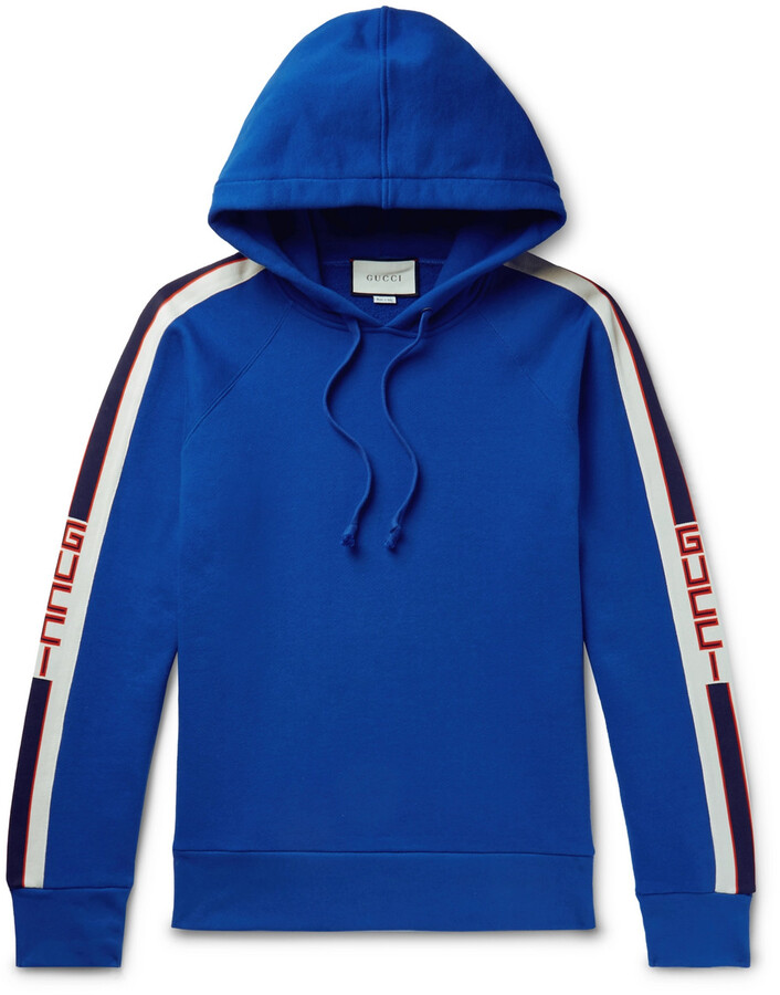 Gucci Webbing-Trimmed Loopback Cotton-Jersey Hoodie - ShopStyle