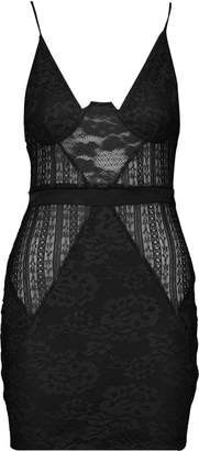 boohoo Strappy Cupped Lace Bodycon Dress