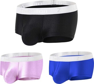 ZONBAILON Mens Sexy Bulge Underwear Ice Slik Plus Size Enhancing