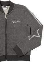 Thumbnail for your product : Karl Lagerfeld Paris Glitter Stars Zip-up Cotton Sweatshirt