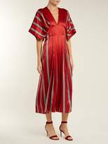 Thumbnail for your product : Roksanda Mihara Striped Silk-satin Dress - Womens - Red Stripe