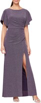 Thumbnail for your product : Alex Evenings Shimmer Flutter Sleeve Gown