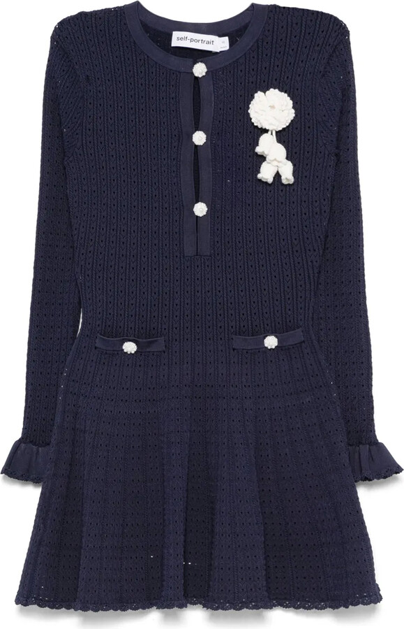 Self-Portrait Crochet-Knit Dress