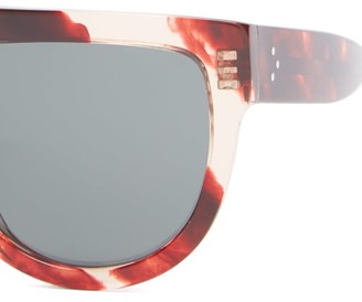 Celine Shadow D-frame Marbled Acetate Sunglasses - Red