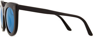 Illesteva Boca Mirrored Cat-Eye Sunglasses, Black