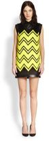 Thumbnail for your product : Alexander Wang Chevron Embroidered Mesh Shift Dress