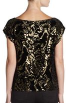 Thumbnail for your product : Alice + Olivia Caci Metallic Foil Top