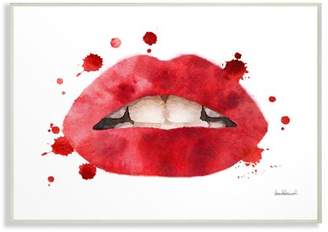 The Stupell Home Decor Collection Red Lips Watercolor Splash Wall Plaque Art, 10 x 0.5 x 15