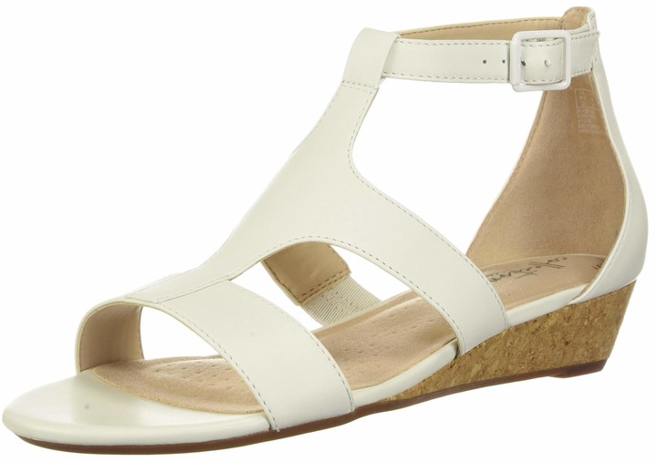 clarks white wedges