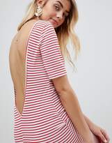 Thumbnail for your product : PrettyLittleThing exclusive striped low back t-shirt dress
