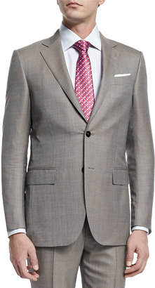 Ermenegildo Zegna Micro-Tic Two-Piece Trofeo® Wool Suit, Tan