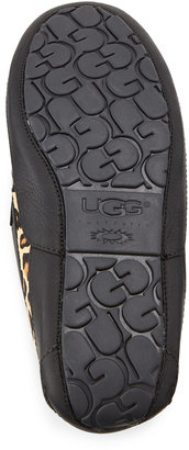 UGG Ascot Calf-Hair Leopard Printed Slipper, Black