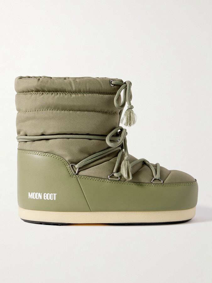 Moon Boot - Evx Light Shell And Faux Leather Snow Boots - Green