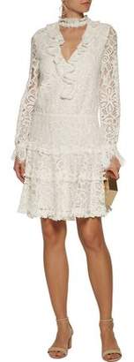 Alexis Catalina Cutout Ruffled Corded Lace Mini Dress
