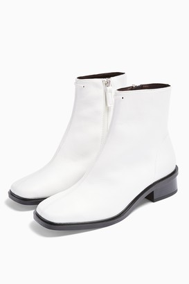 white flat boots uk