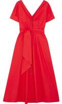 Thumbnail for your product : Saloni Zoey Cutout Stretch-Cotton Poplin Midi Dress