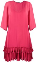 Thumbnail for your product : See by Chloe Pleated Ruffle Hem Shift Dress