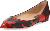 Thumbnail for your product : Valentino Patchwork Camo Ballerina Flat, Wine