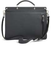Thumbnail for your product : Fendi FF Logo Embossed Leather Briefcase