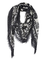 Thumbnail for your product : Alexander McQueen Logo Printed Modal & Silk Scarf