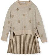 Thumbnail for your product : Mayoral Metallic Polka-Dot Sweaterdress, Size 8-16