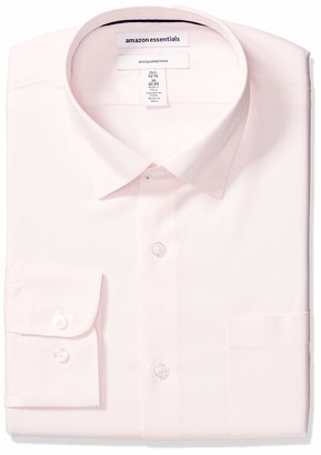 Amazon Essentials Slim-fit Wrinkle-resistant Stretch Dress Shirt Pink 17.5" Neck 36"-37" Sleeve
