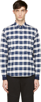Thumbnail for your product : White Mountaineering Navy & Red Cotton Plaid Oxford Shirt