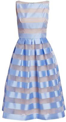 Lela Rose Boatneck Full Skirt Dress