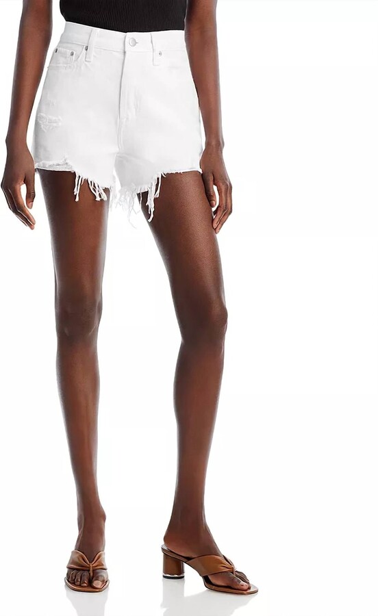 Pistola Denim Nova Relaxed High Rise Distressed Short In Pearl