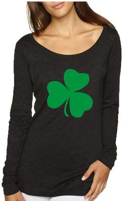 Allntrends Women's Shirt Green Shamrock Graphic St Patrick's Day Shirt (XL, )
