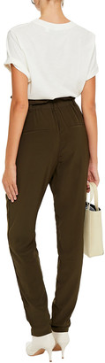 IRO Belted Crepe De Chine Tapered Pants