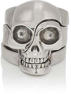 Alexander McQueen Men's Divided-Skull Ring - Silver