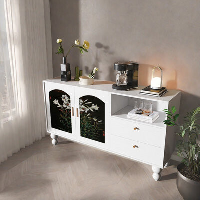 DURBIL 59.1in Multi-functional Retro Style Sideboard