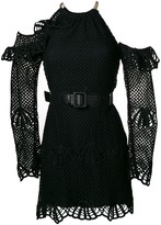 Thumbnail for your product : Self-Portrait Belted Halterneck Dress