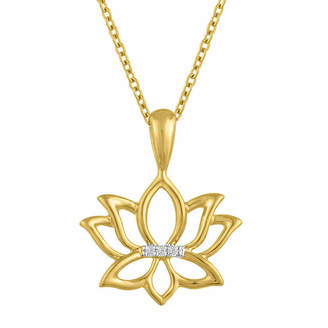 FINE JEWELRY Womens Diamond Accent Genuine White Diamond Flower Pendant Necklace