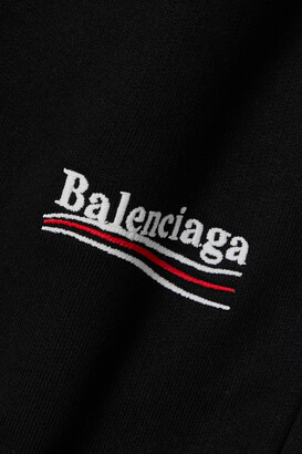 Balenciaga Embroidered Cotton-jersey Shorts - Black