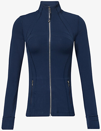 Womens True Navy Mirror Silver Define Nulu™ Stretch-Woven Jacket 8