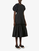 Thumbnail for your product : BROGGER Esther puff-sleeve recycled polyester midi dress
